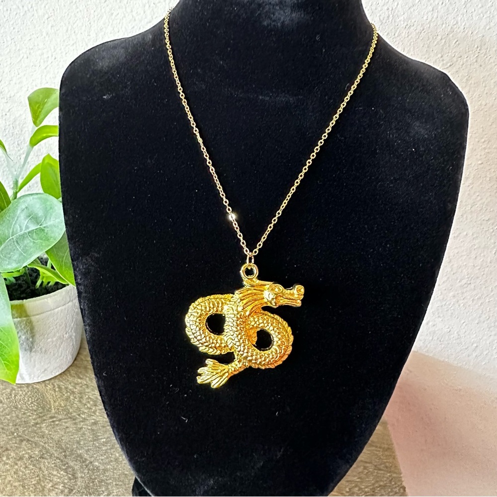 Gold Dragon Statement Necklace